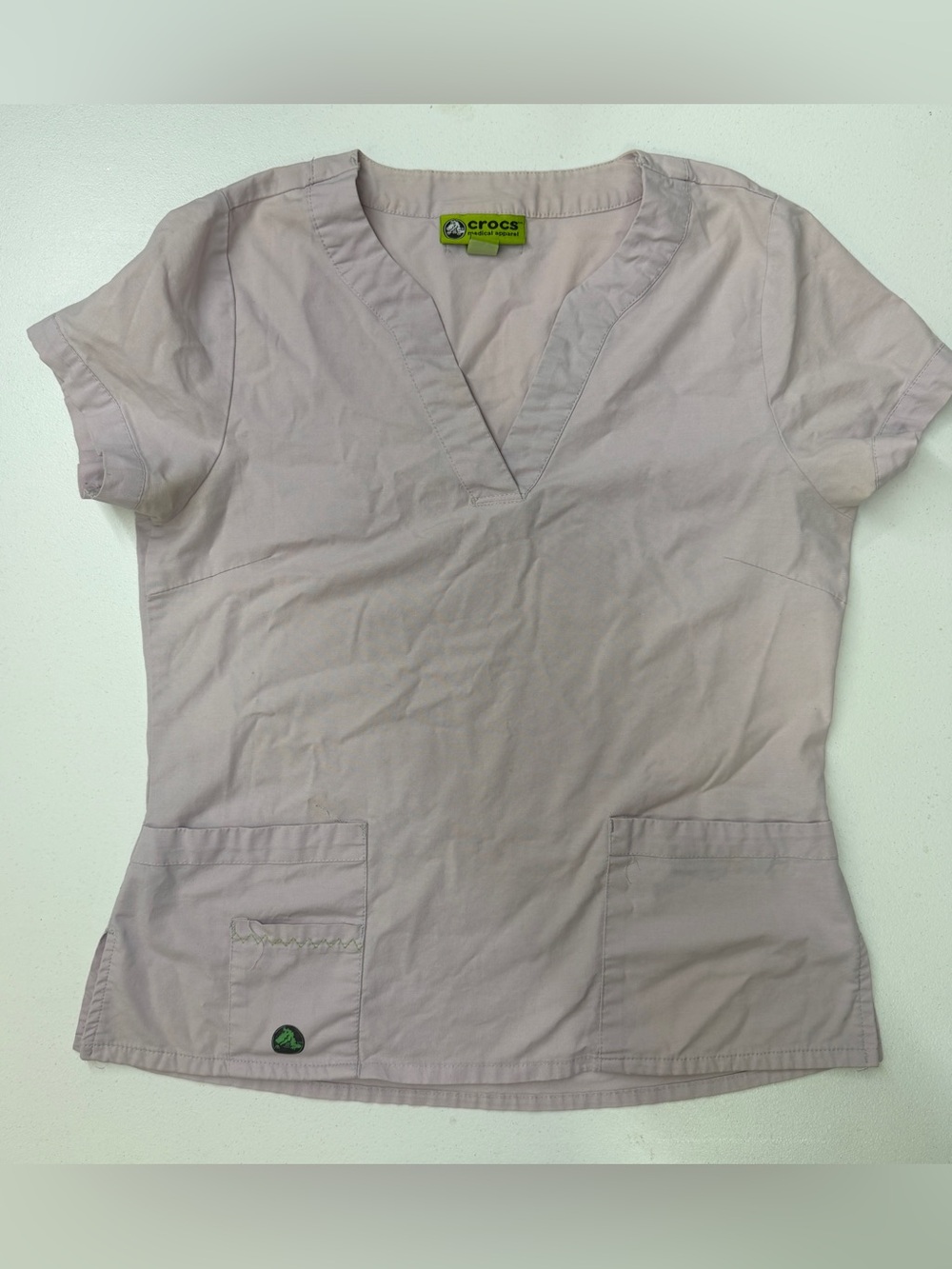 Crocs Medical Apparel Women’s Scrub Top S/P Light Pink Short Sleeve Pocket